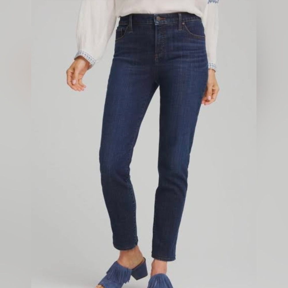 Chico's Dark Blue Straight Leg Women's Jeans